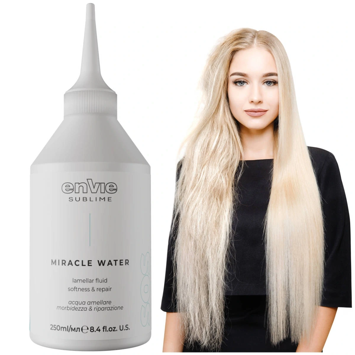 Woda Lamelarna Zabieg Odbudowy Włosów Laminacja Enive SOS